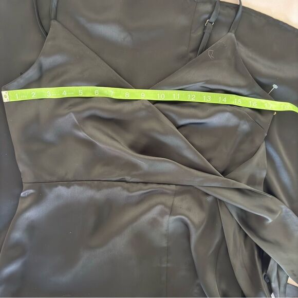 CHELSEA28 Side Tie Satin Dress in Black Size Small NEW - Picture 13 of 15
